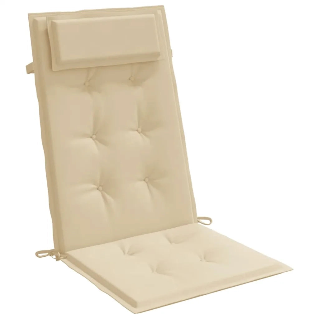 Cuscini per Sedia con Schienale Alto 2 pz Beige Tessuto Oxford 361883