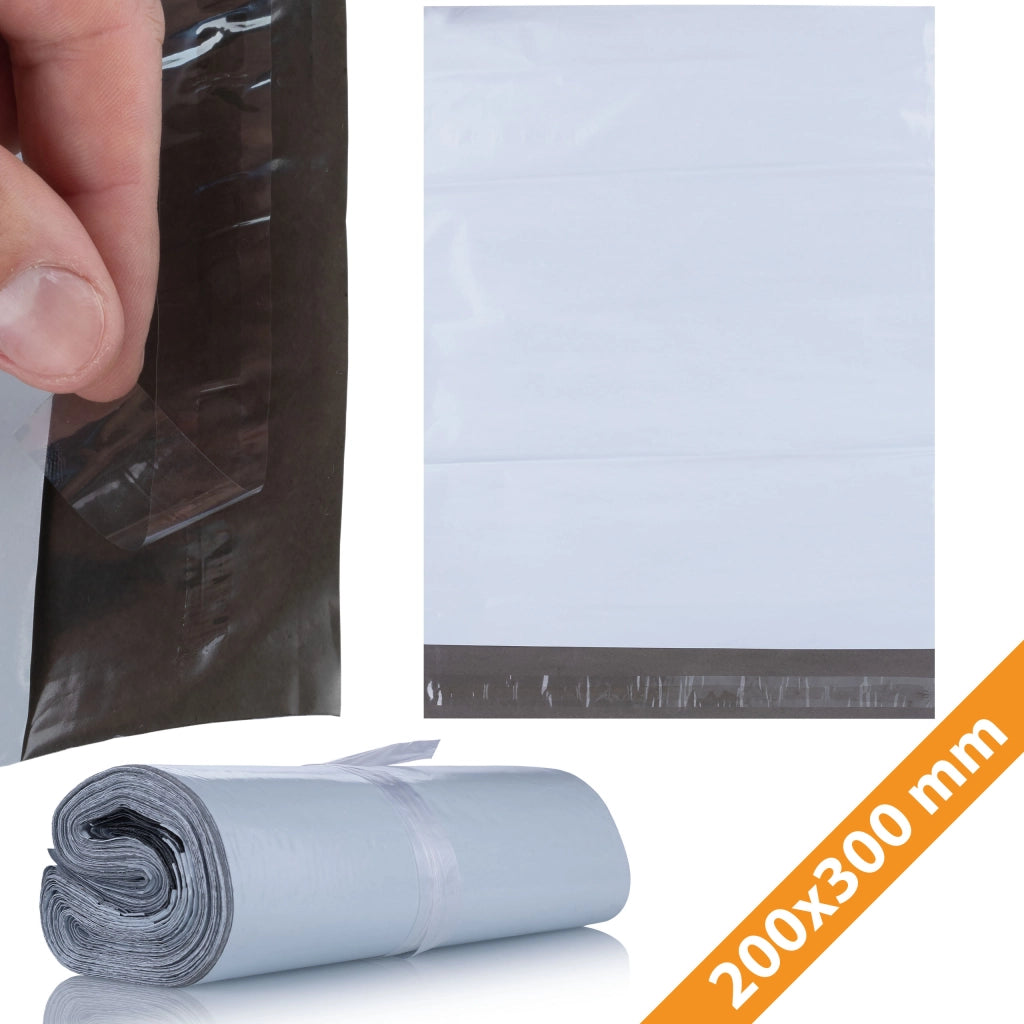 Buste da Spedizione Bianche 200x300 mm 100 Pezzi – LDPE Resistente, Impermeabile, Antistrappo | Sicurezza e Discrezione