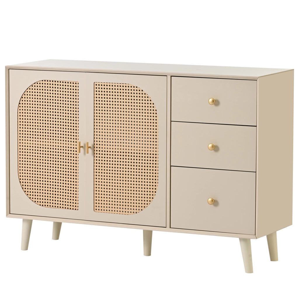Sideboard/Kommode moderna Off White 120 x 82,5 x 40 cm con 2 ante e 3 cassetti