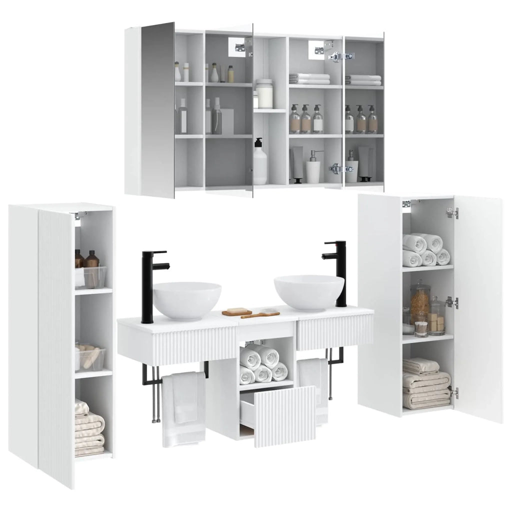 Set di mobili per il bagno 6 pcs Bianco 3407119