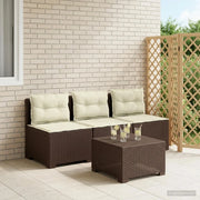 Divano da esterno-Divano da Giardino 3 posti con cuscini in look rattan PP 639147