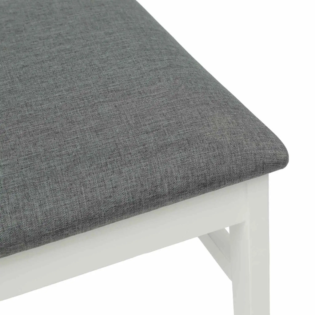 Sedia da pranzo 2 pcs Bianco e Grigio Legno di gomma solido 42020496
