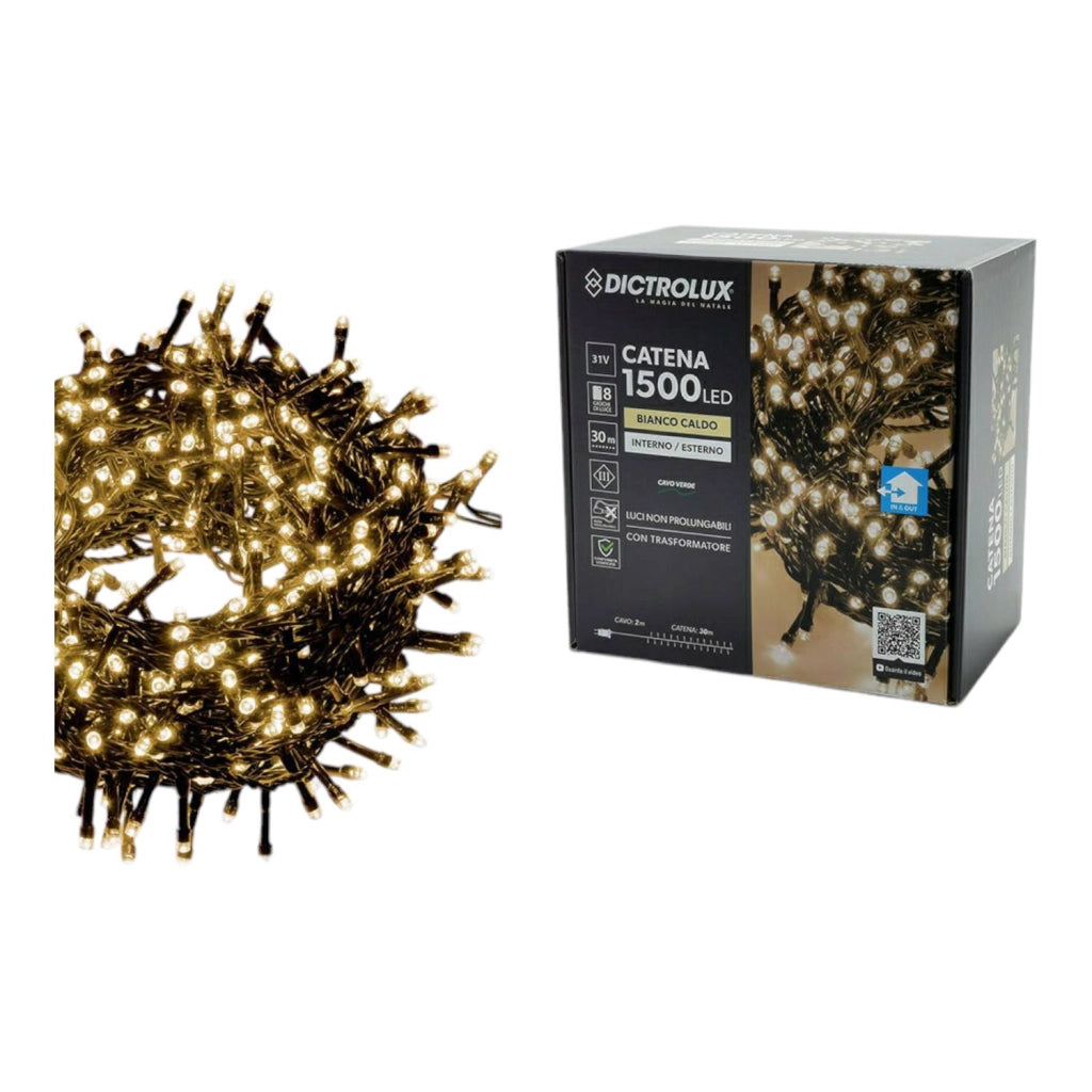 LUCI 1500 LED BIANCO CALDO PER ESTERNO