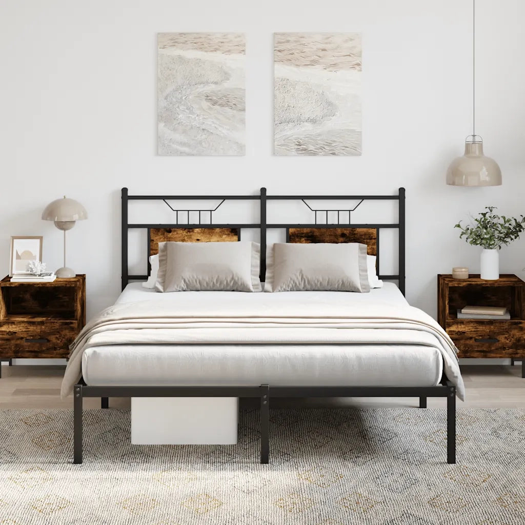 Giroletto senza Materasso-Struttura Letto Rovere Fumo 140x200 cm in Truciolato 529681