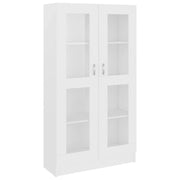 Vetrina classica 82,5 x 30,5 x 150 cm pratico spazio contenitivo design pulito legno composito bianco 02_0047755