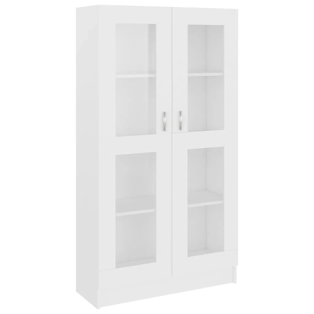 Vetrina classica 82,5 x 30,5 x 150 cm pratico spazio contenitivo design pulito legno composito bianco 02_0047755