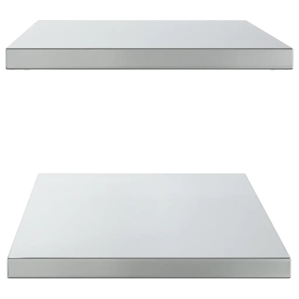 Mensole a Muro 2 pz-Set di 2 Scaffale a parete 100x40x3 cm Argento in Acciaio Inossidabile