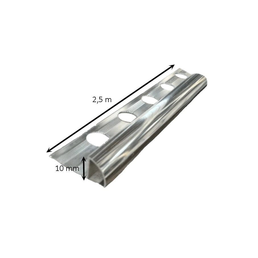 Profilo nor tondo in alluminio leggero 2,5 metri : Modello - 12MM SATINATO