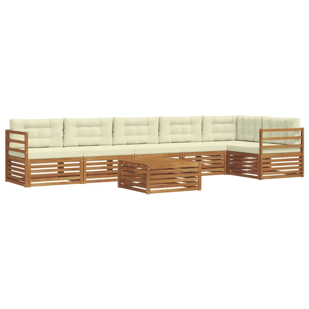 Set di divani da esterno con cuscino 7 pcs Naturale e Crema 3373560