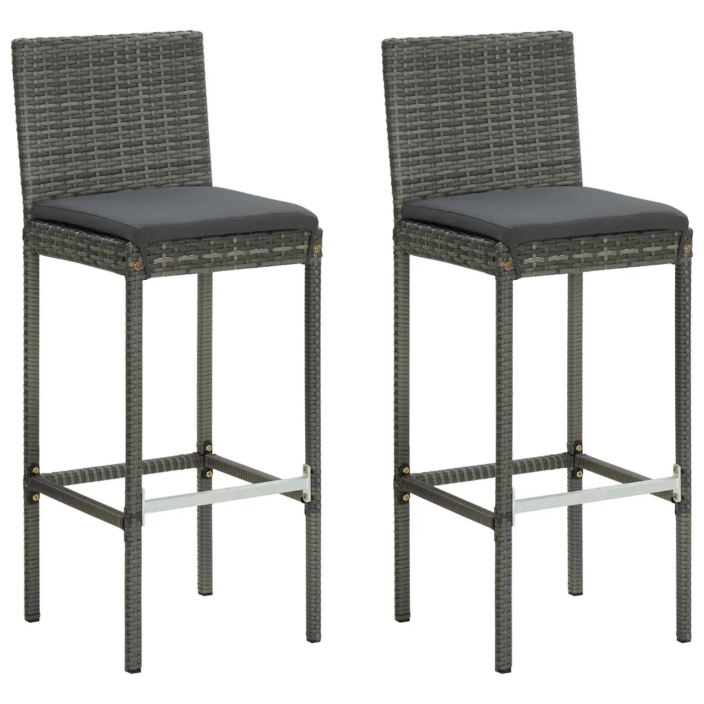 Set Bar da Giardino 3 pz con Cuscini Grigio 3067943