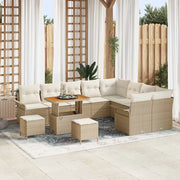 Set Divano da Giardino con cuscino 12 pcs Beige e Crema
