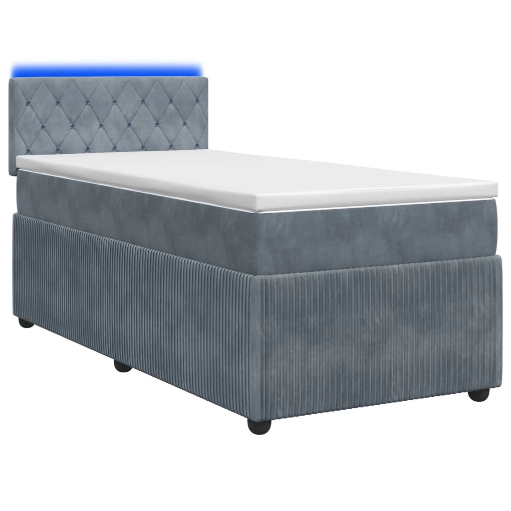 Letto box spring con materasso Grigio Scuro 80 x 200 cm Velluto 3453024