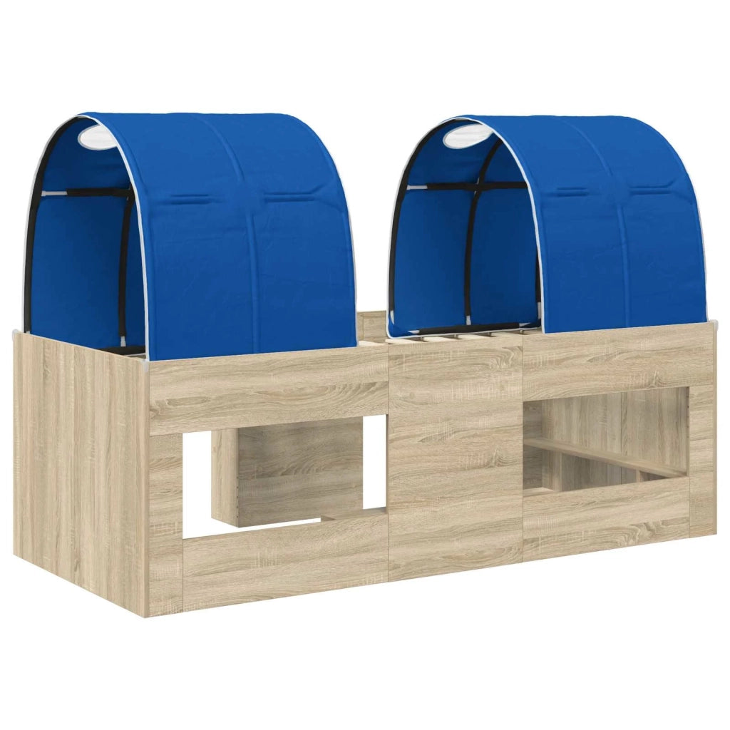 Letto con Tunnel 3 pz Sonoma e Blu Legno ingegnerizzato 3423577