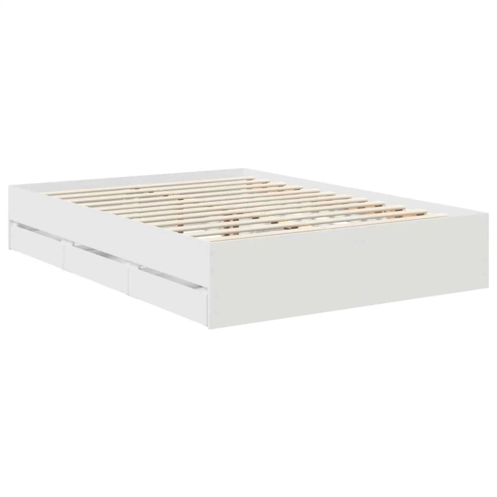 Struttura del letto-Giroletto-Rete del Letto Bianco 140 x 190 cm Legno Ingegnerizzato 319888