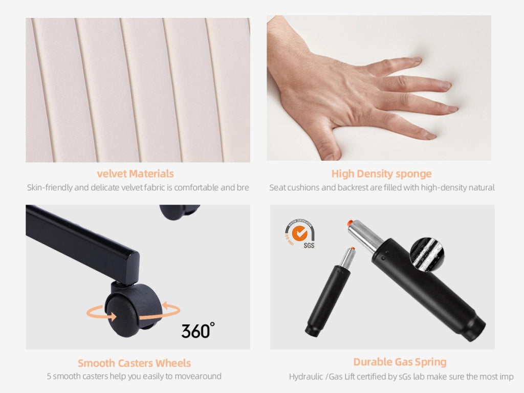 Sedia da Ufficio Girevole ¨C MINIMAL ¨C Tessuto Imbottita, Senza Braccioli, Altezza Regolabile