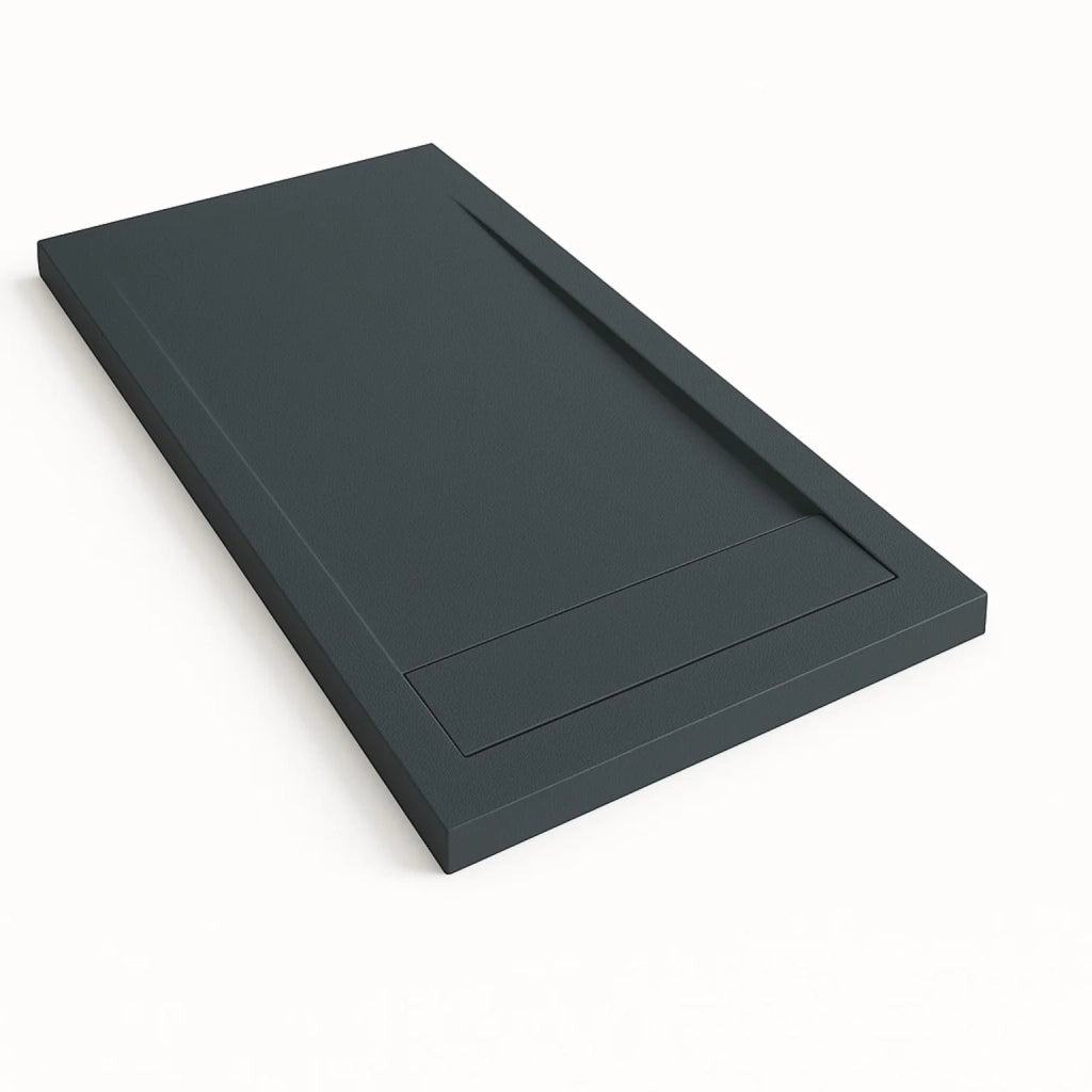 Piatto doccia Bidai con bordo 70X160 cm colore Grigio grafite RAL 7016 griglia Grigio grafite
