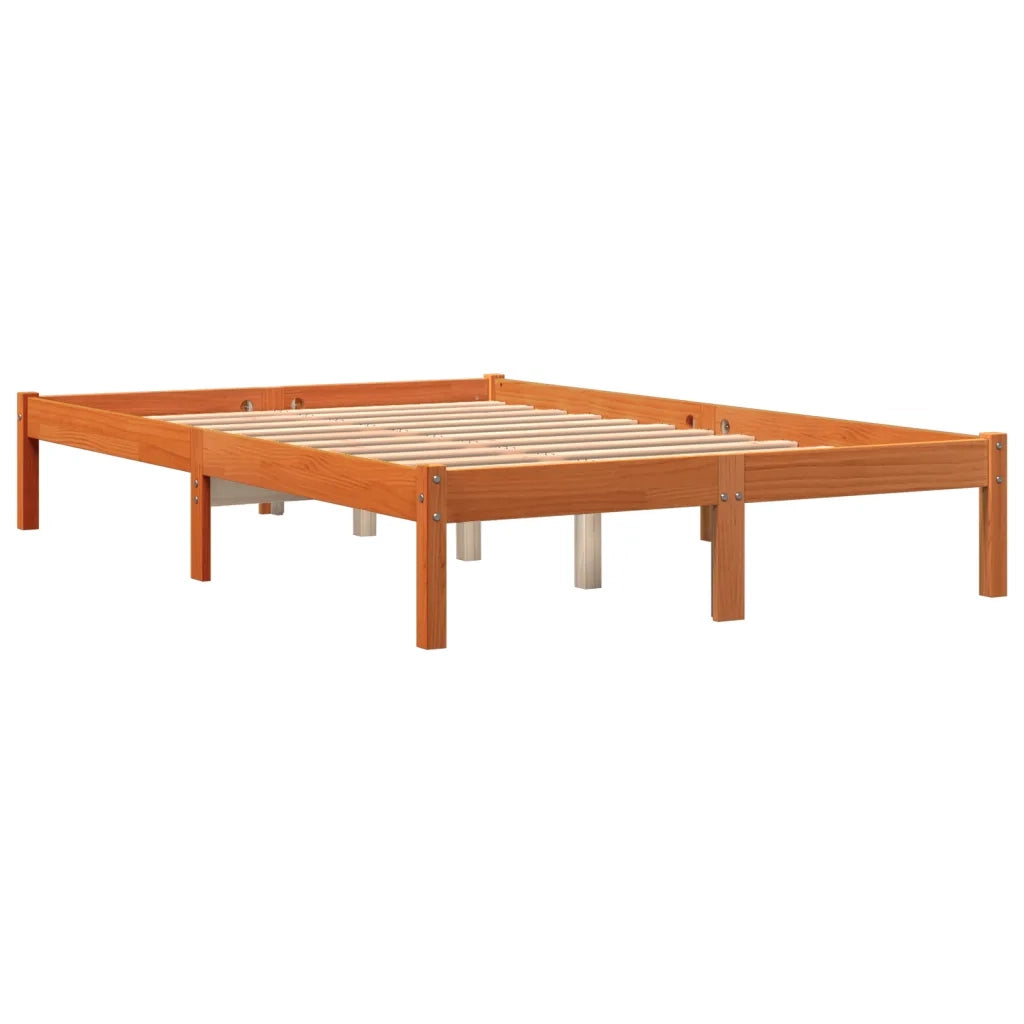 Giroletto senza Materasso-Struttura Letto Marrone Cera 120x200 cm Legno di Pino 158280
