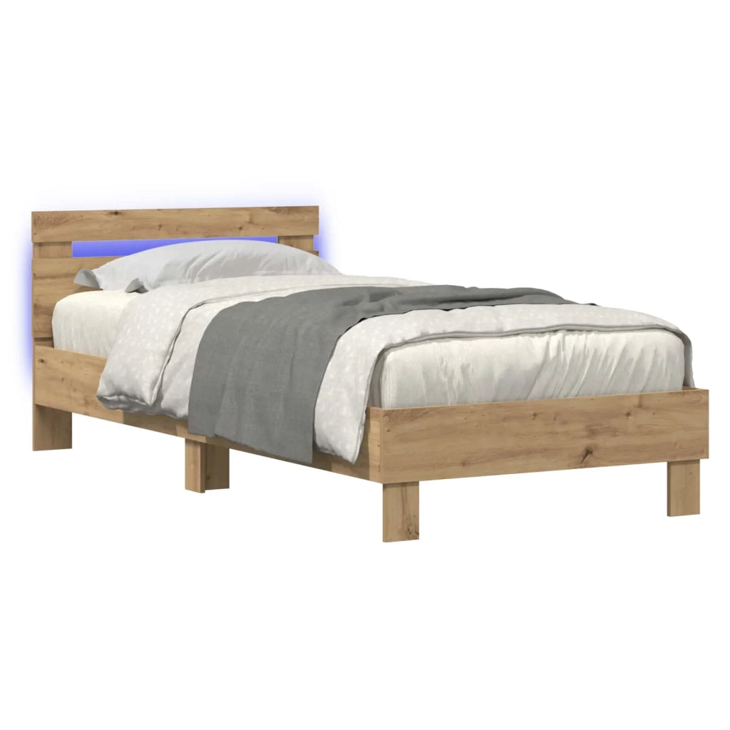 Letto con LED Rovere Artigianale 80 x 200 cm 8009001