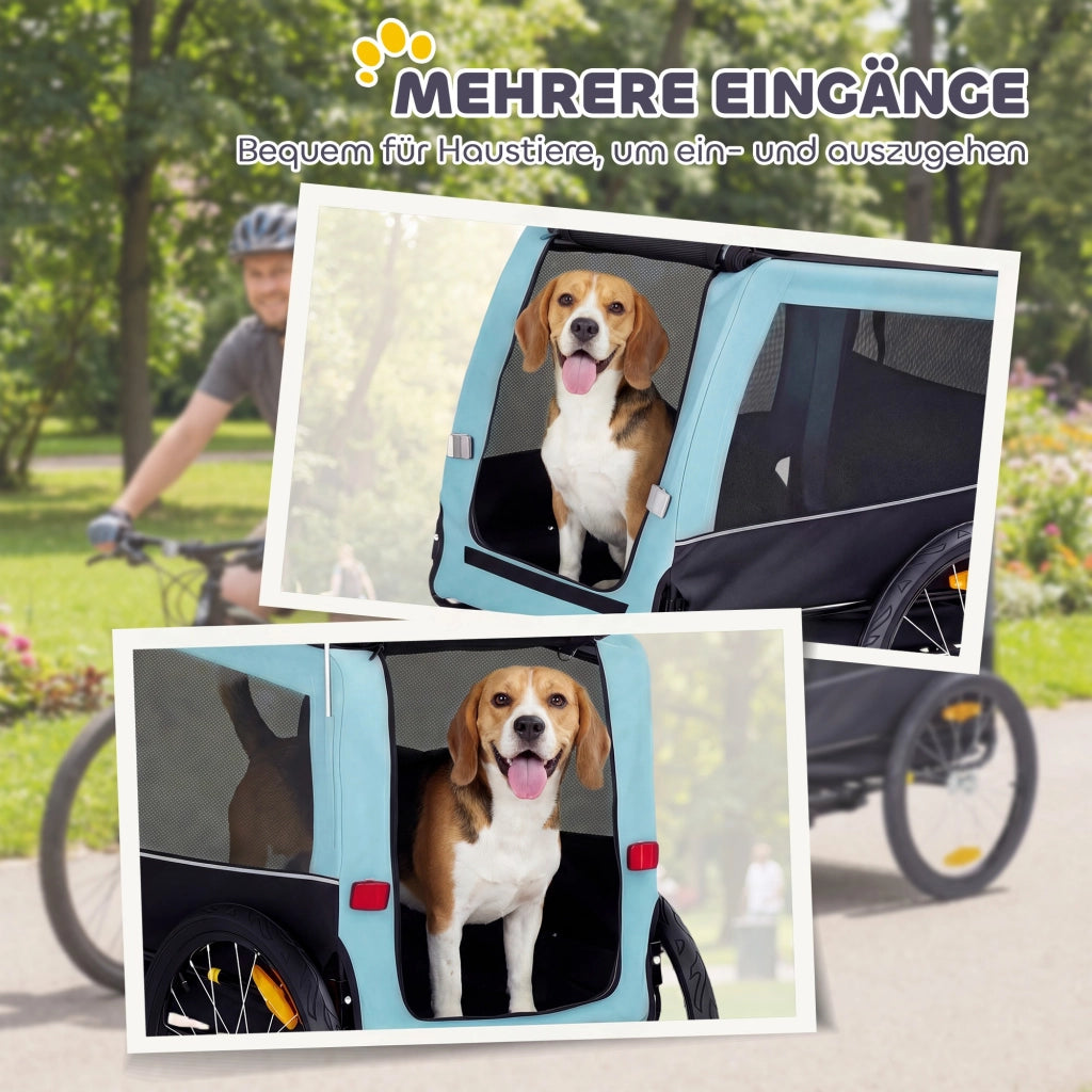 Trasportino per Cane Pieghevole per Bicicletta ¨C Zephmum ¨C Blu Chiaro 143x70x90 cm