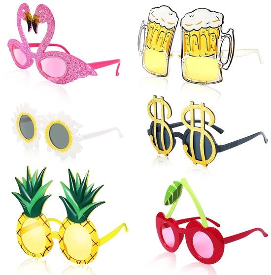 Accessori per Festa - Bracciale da Festa con 6 Differenti Occhiali per Luau - Leggero e Riciclabile - Accessori da Festa Estivi - Ideale per Feste di Compleanno - Accessori da Festa