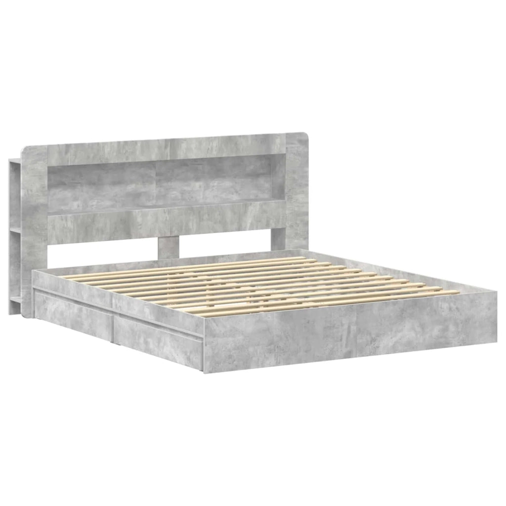 Telaio del letto con storage Grigio Cemento 200 x 200 cm 3433691