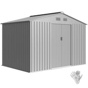 Casetta da Giardino 4,9 m2 ¨C Xylo ¨C 277x195x192 cm Grigio con Porta Scorrevole e Ventilazione