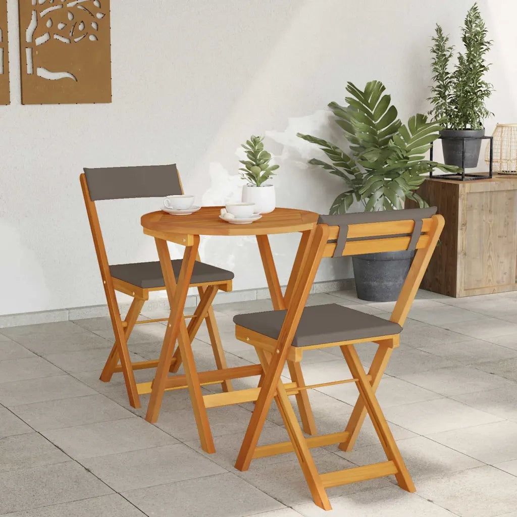 Set da Pranzo per Giardino con cuscino 3 pcs Olio Naturale 4105502