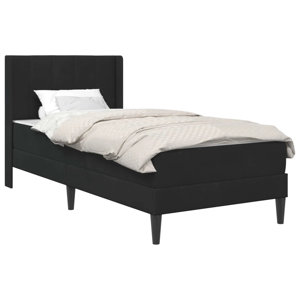 Struttura letto con materasso-Giroletto Nero 90 x 200 cm Velluto 942913