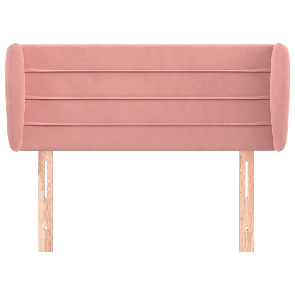 Testiera | Testata ad Orecchio Rosa 103x23x78/88 cm in Velluto