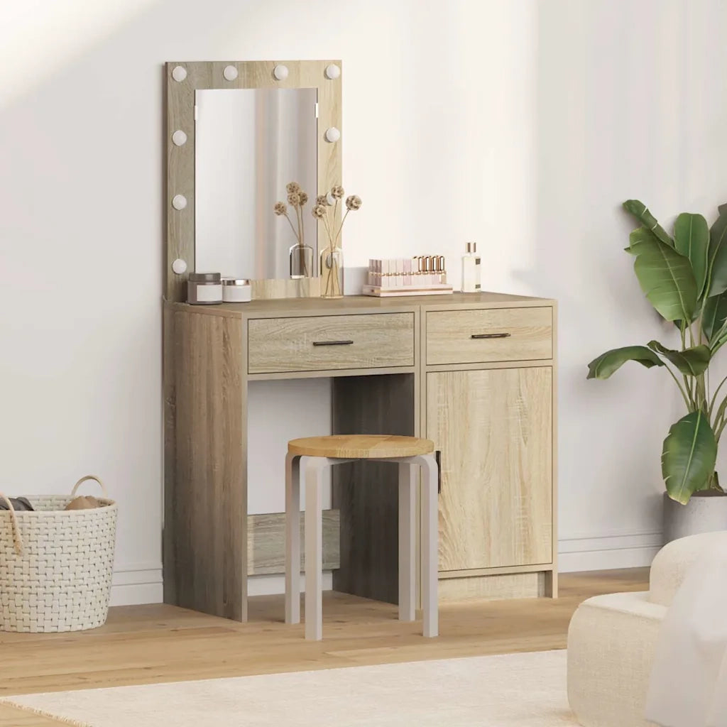 Toeletta | Tavolo da Trucco con cassetto 2 pz Marrone 50 x 41 x 135 cm
