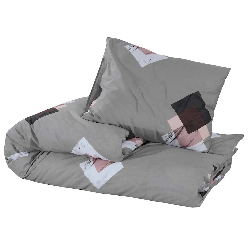 Set Copripiumino Grigio 200x200 cm in Cotone CFW6699034