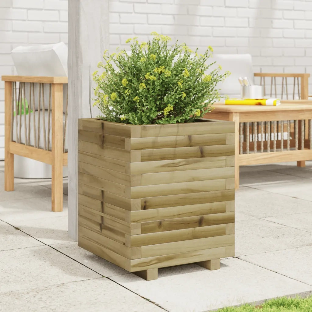Fioriera da Giardino-Vaso da Esterno 40x40x49,5 cm in Legno di Pino Impregnato