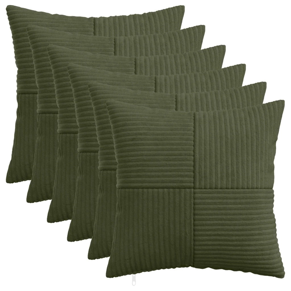 Federa 6 pcs ALMELO Verde 35 x 35 cm corduroy 914074