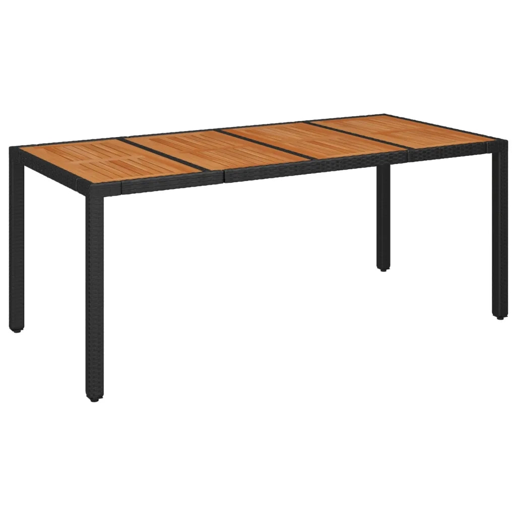 Set da Pranzo da Giardino 7 pz Nero con Cuscini in Polyrattan