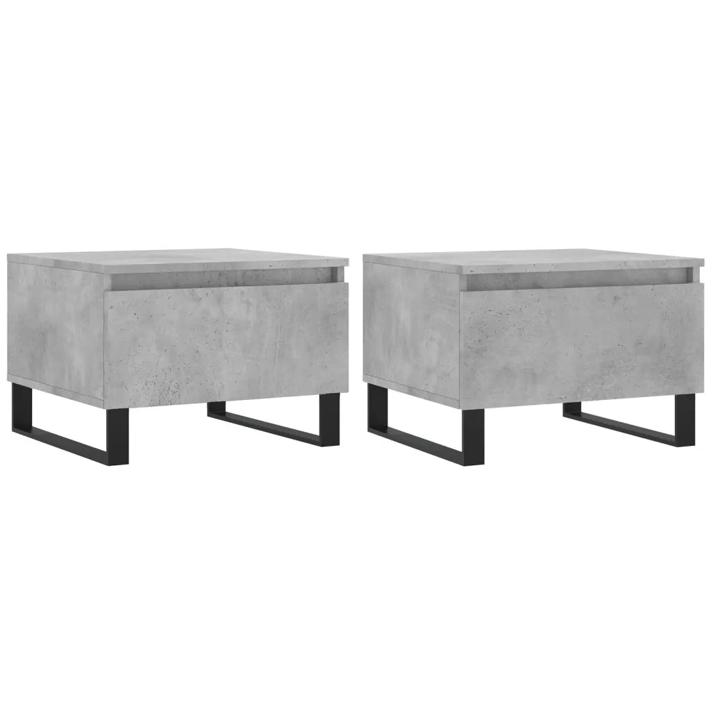Tavolini Salotto 2pz Grigio Cemento 50x46x35 Legno Multistrato 830885