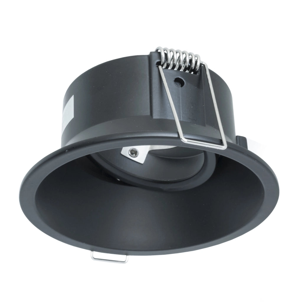 Portafaretto moderno porta faretto nero foro incasso 85mm luce orientabile GU10