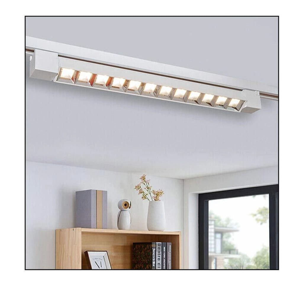 Trade Shop - Faretto Orientabile Binario 26 W 12led Bianco Nero Luce 3000k 6500k 4000k Pst-47 - Bianco-bianco Naturale      -