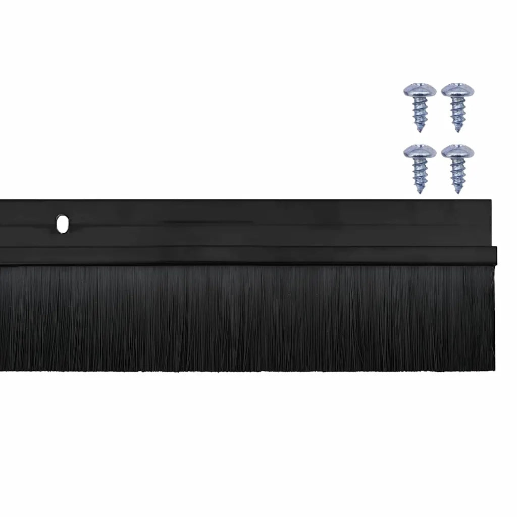 Spazzole per porte a vite 2 pz Nero 100 cm Lega di alluminio CFW6545490