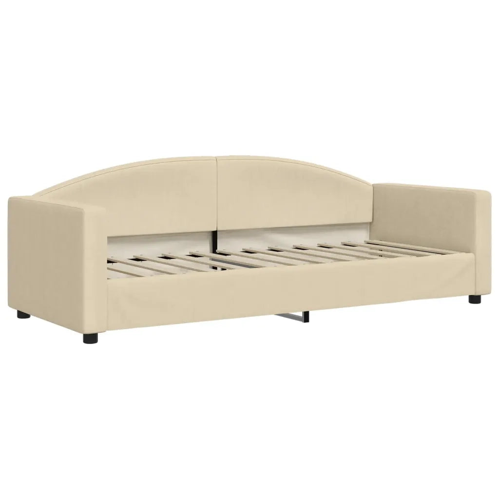 Divano Letto Estraibile con Materassi Crema 80x200 cm Tessuto 3197205