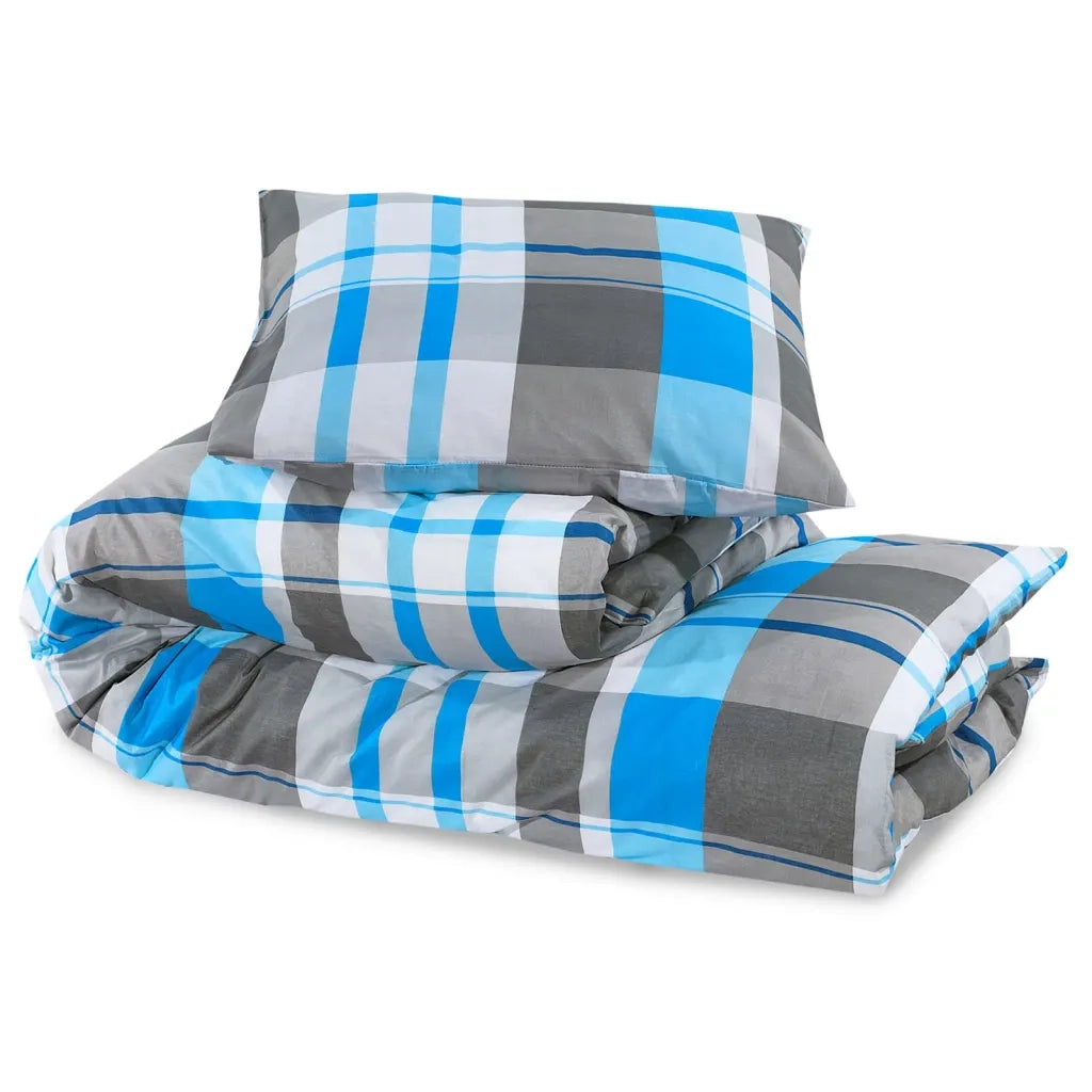 Set Copripiumino Blu e Grigio 200x220 cm in Cotone CFW7808424