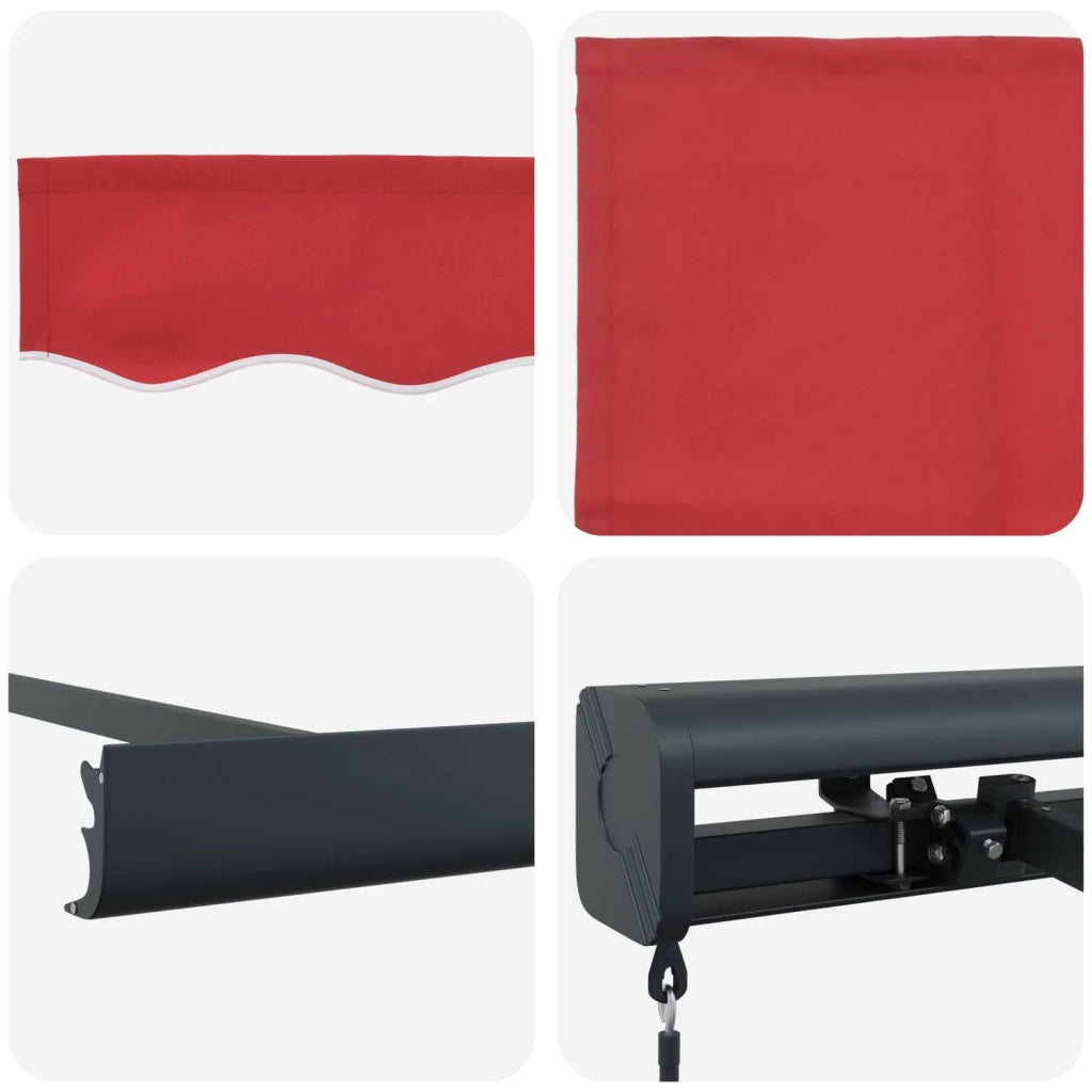 Tenda Retrattile Rosso 300 x 250 cm Tessuto e Metallo 3330155
