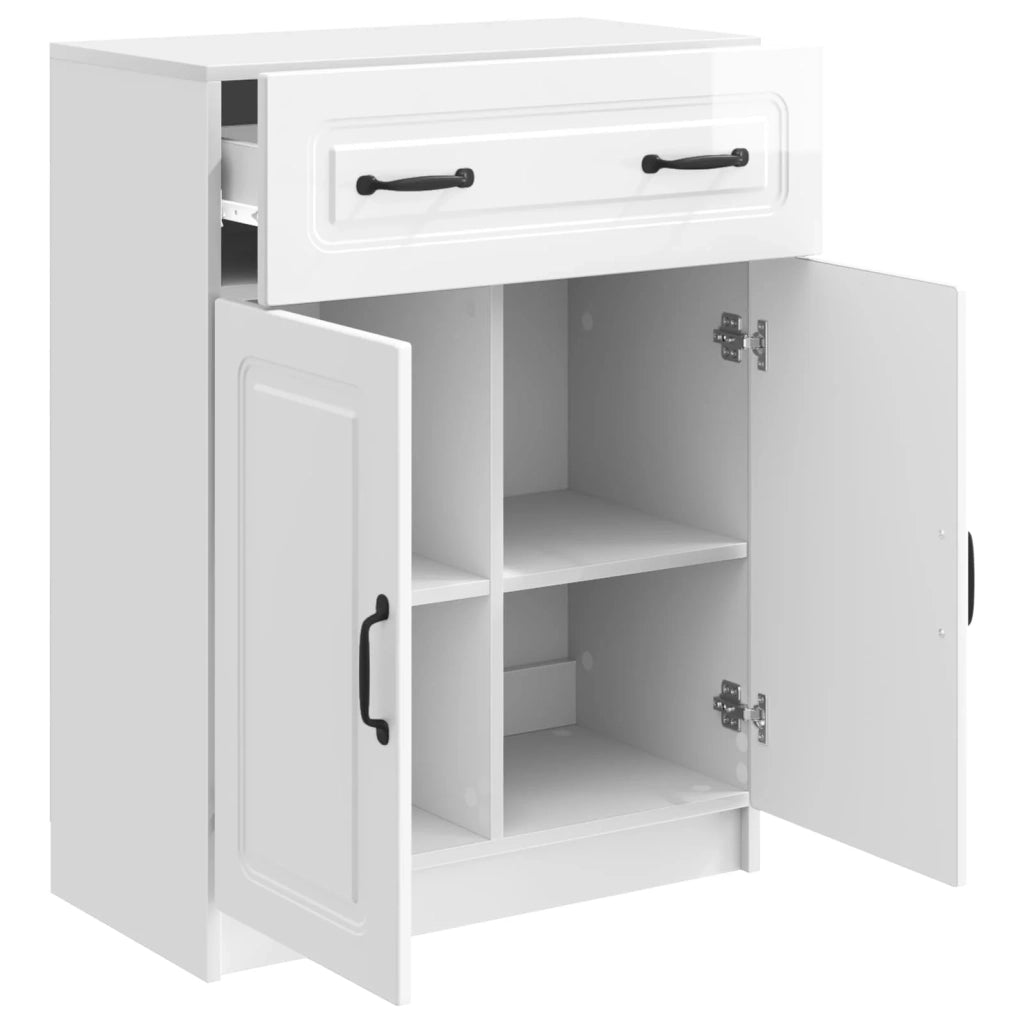 Credenza | Madia | Buffet da pranzo | Armadio da pranzo Bianco Lucido 66 x 34,5 x 87 cm Legno ingegnerizzato