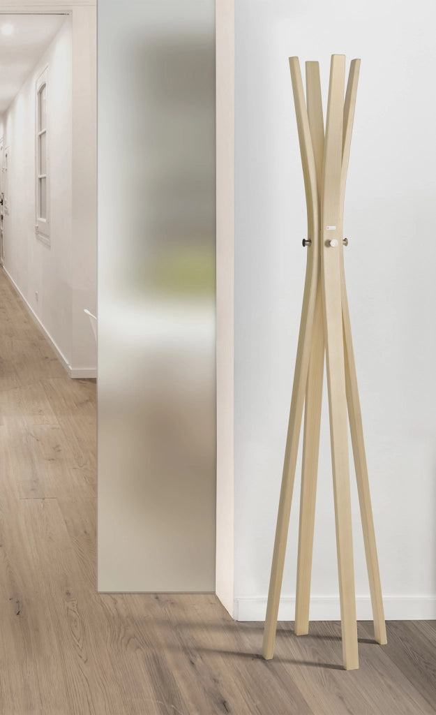 Attaccapanni Herdasa legno di faggio finitura rovere 182x42x42