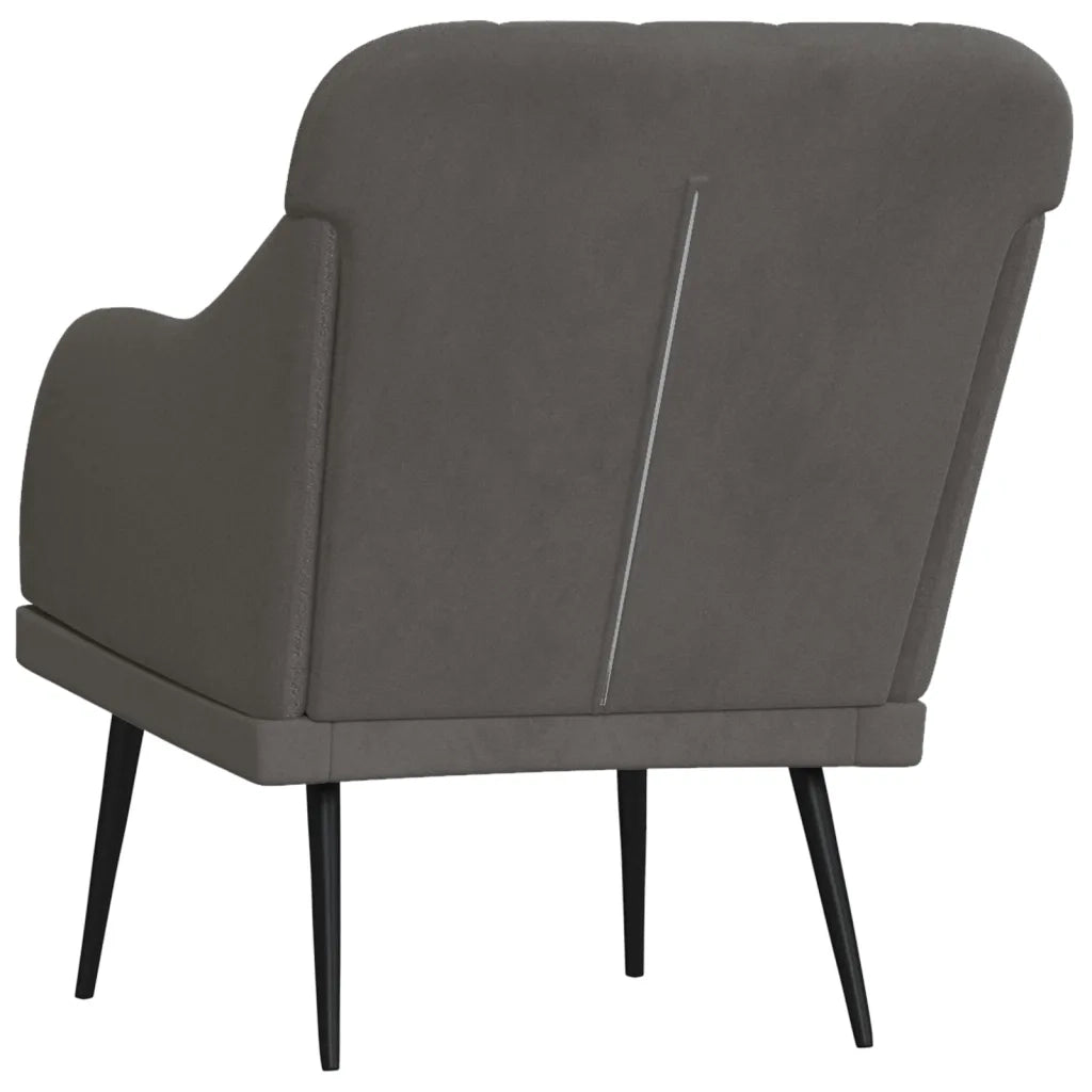 Poltrona-Divano Sedia-Poltroncina Grigio Scuro 63x76x80 cm Velluto 830464