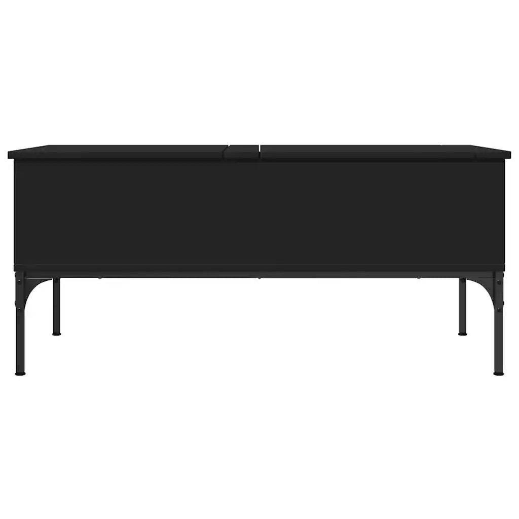 Tavolino Salotto-Tavolino da soggiorno-Tavolo Nero 100x50x45 cm Legno Multistrato e Metallo 111205