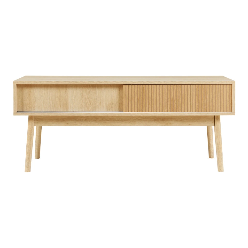 Mobile porta TV mensola per soggiorno 115 x 40 x 48 cm MDF effetto rovere 03_0010078