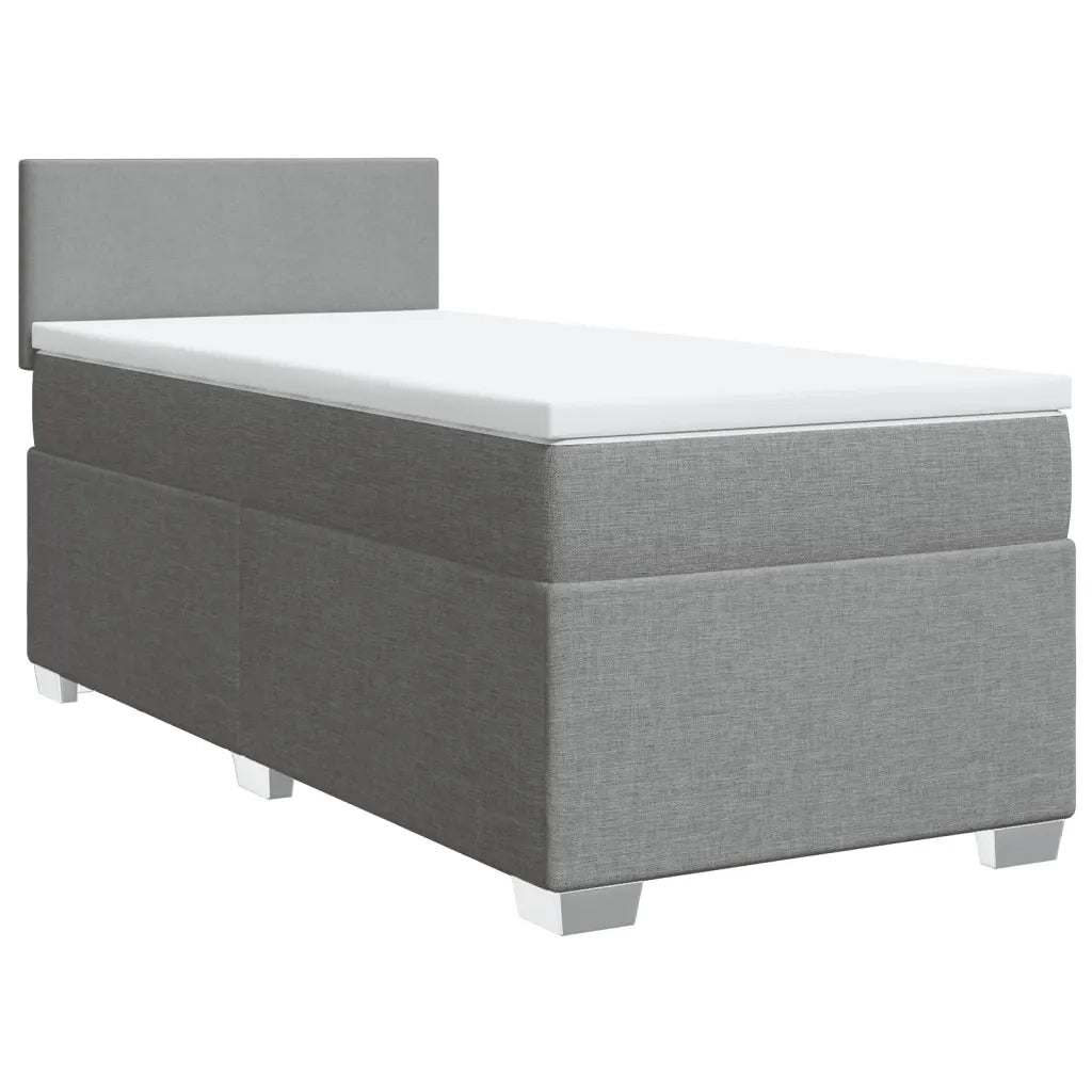 Giroletto a Molle con Materasso Grigio Chiaro100x200 cm Tessuto 3285792