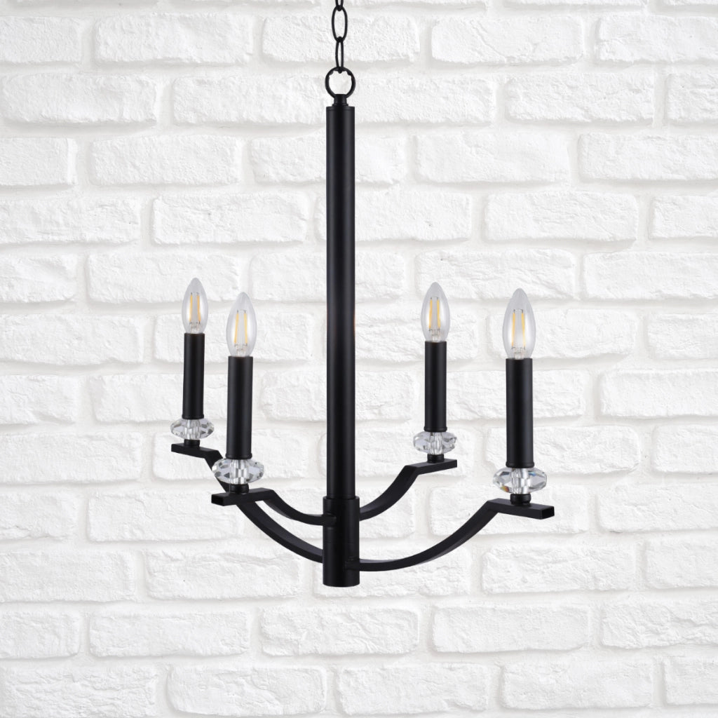 Lampadario nero industriale HIMS metallo regolabile 4xE14 Polux