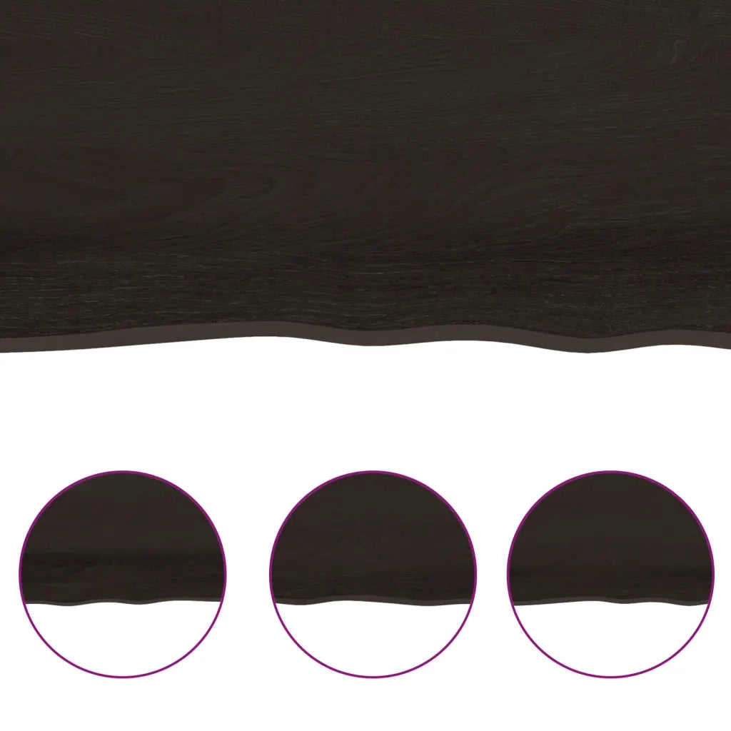 Ripiano Muro Marrone Scuro 40x30x2 cm Massello Rovere Trattato 363746