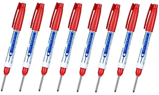 Set di pennarelli a sfera da 8 - Pennarelli acqua-resistenti - Punta fine - Pennarelli per segni profondi - Formato portatile - Lunghezza punta 30 mm - Pennarelli a sfera